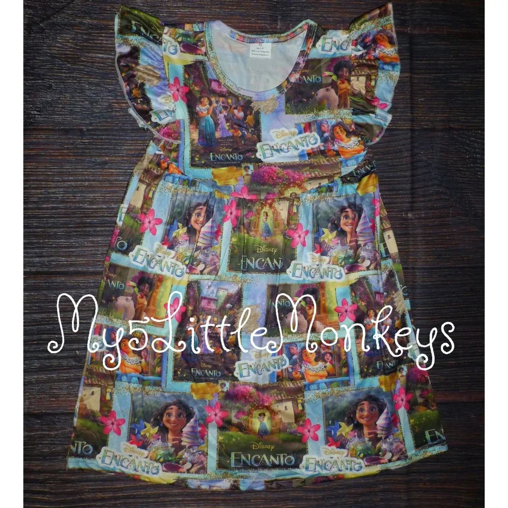Encanto Mirabel Girls Sleeveless Boutique Dress